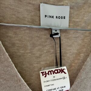 Tan V-Neck Sweater Long Tanktop Vest